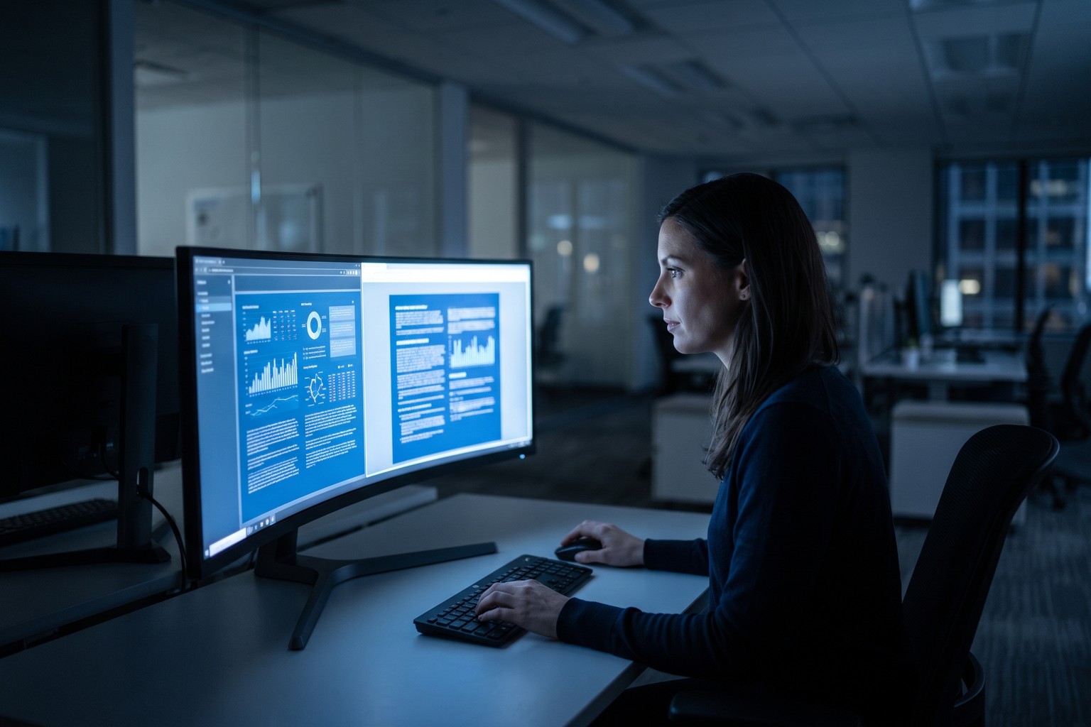 Analyst in a United States office comparing a managed knowledge platform against a custom Origins AI retrieval build
