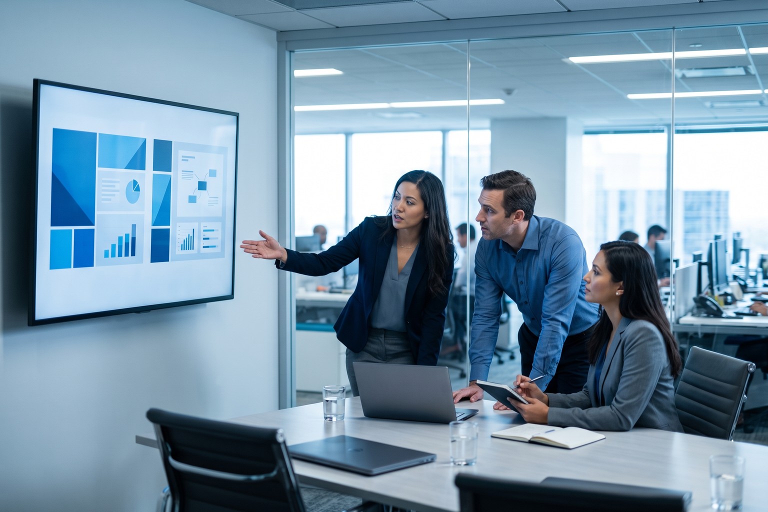 Enterprise team in a United States office weighing a no-code agent builder against custom AI agent development