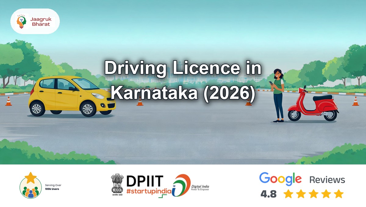 Woman taking an online learner test with face verification beside a scooter and car, Bengaluru skyline behind