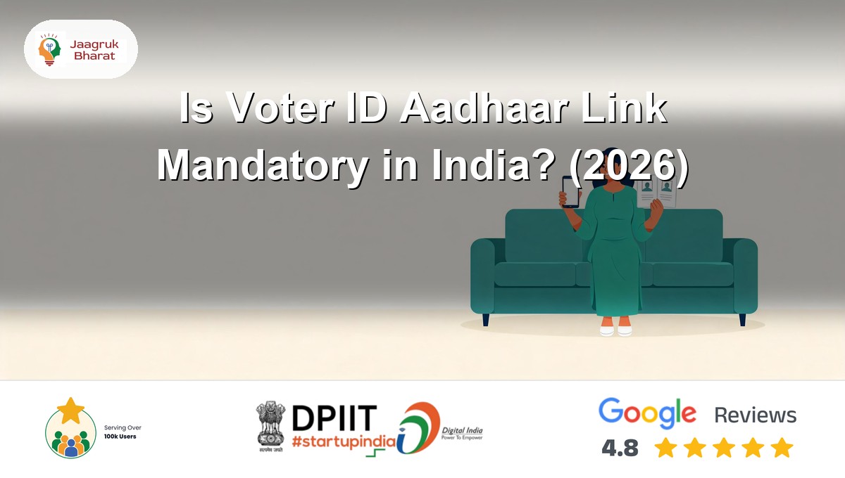 Voter checking whether voter ID Aadhaar link is mandatory in India on Form 6B - Jaagruk Bharat guide