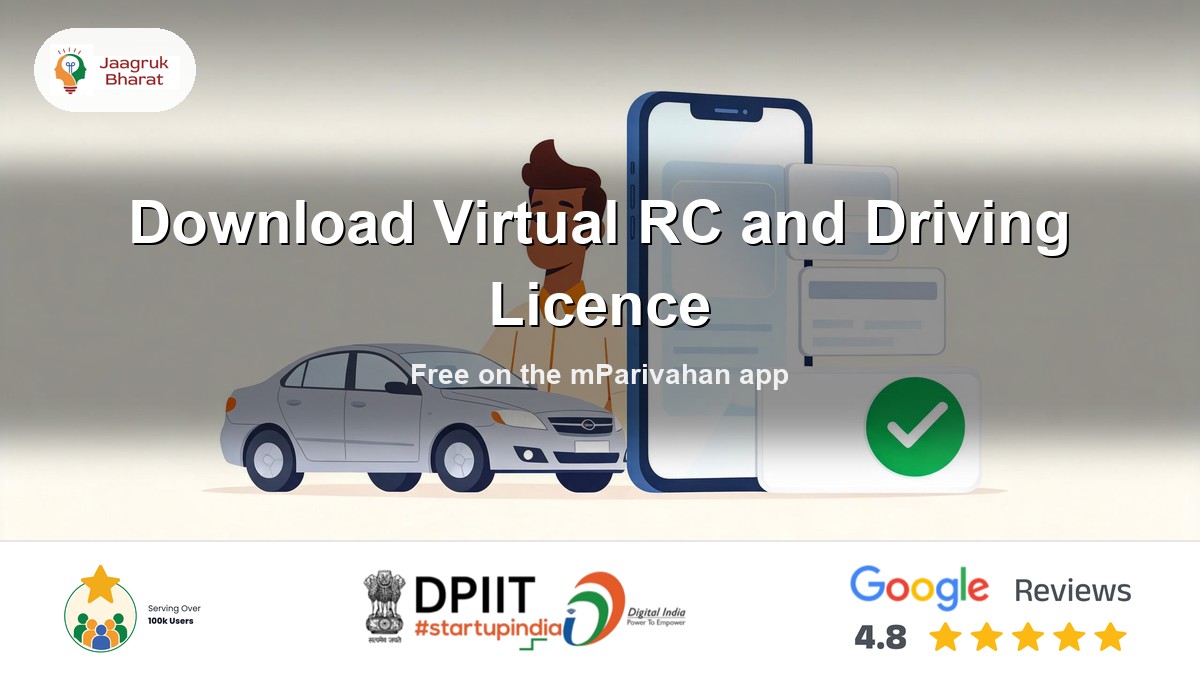 Downloading a virtual RC and driving licence on the mParivahan app - Jaagruk Bharat guide