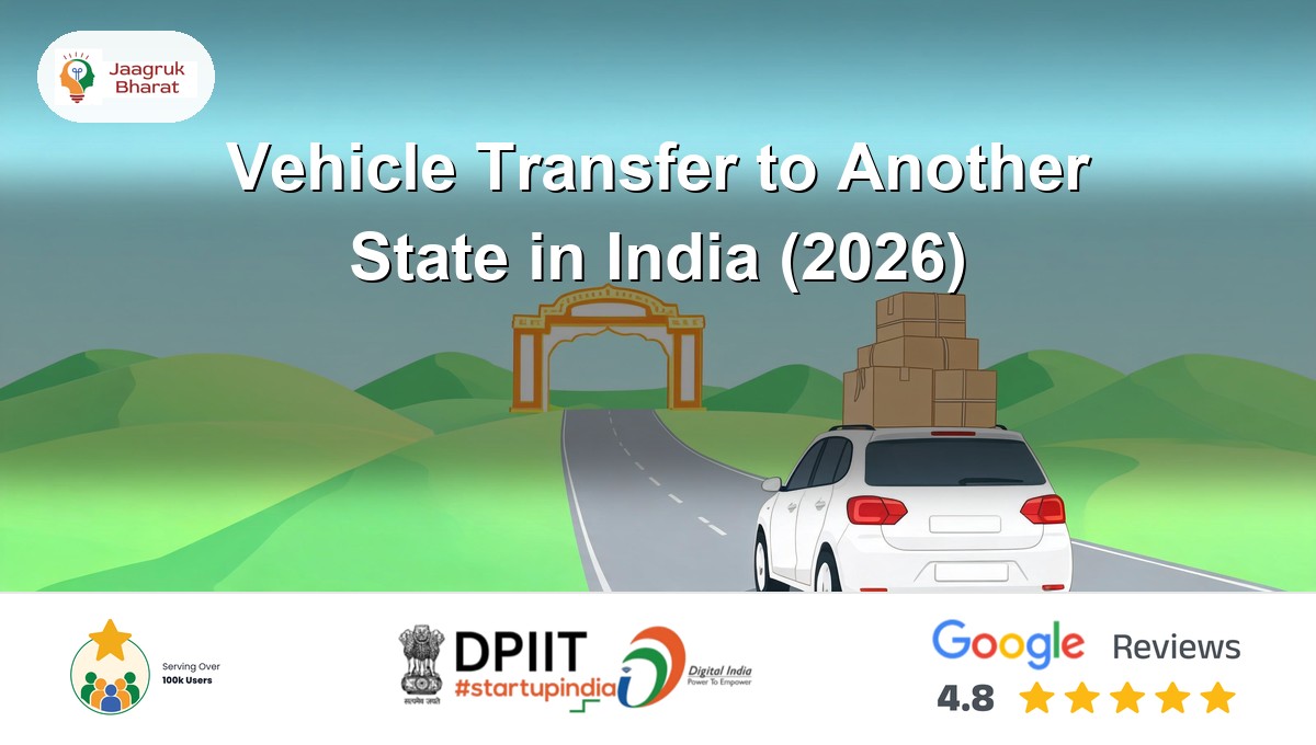 Family car with luggage driving toward a state border arch for a vehicle transfer from one state to another in India