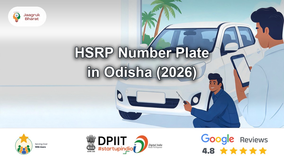 HSRP number plate Odisha: technician fitting a blank plate on a car at a dealer
