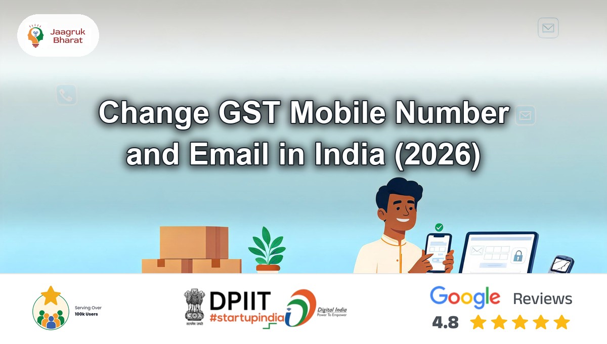 Shop owner showing how to change mobile number in GST portal via phone OTP