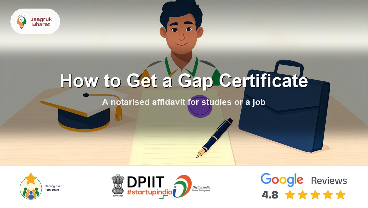 Getting a notarised gap certificate affidavit for studies or a job in India - Jaagruk Bharat guide