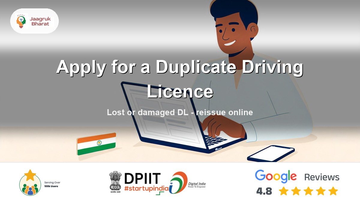 How to apply for a duplicate driving licence online on Sarathi in India - Jaagruk Bharat guide