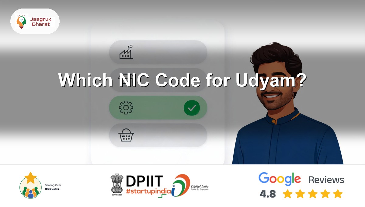 Business owner selecting an activity category for Udyam registration - Jaagruk Bharat NIC code guide