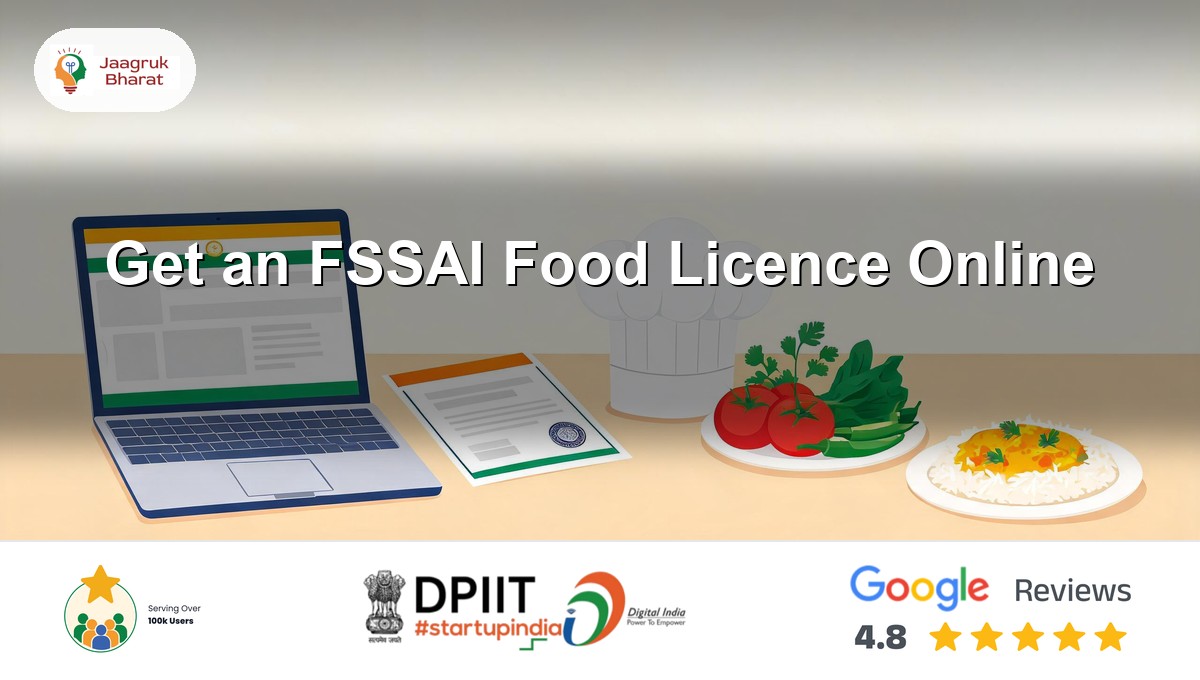 Indian food business owner applying for an FSSAI food licence online on FoSCoS - Jaagruk Bharat guide