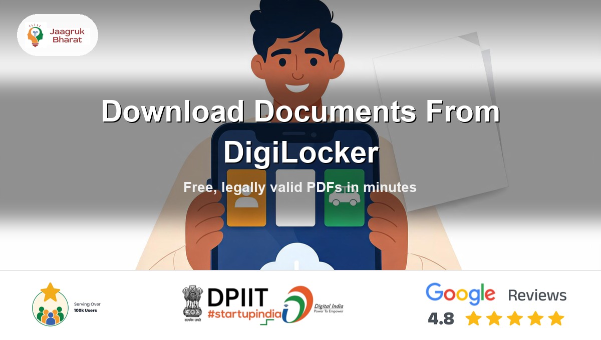 Downloading personal documents from the DigiLocker app on a smartphone in India - Jaagruk Bharat guide