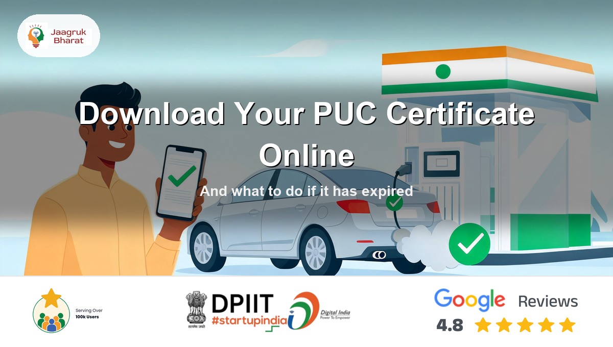 Downloading a vehicle PUC certificate online in India and re-testing an expired one - Jaagruk Bharat guide