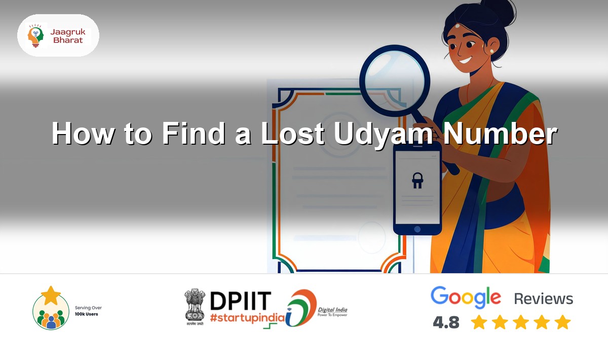 Business owner searching for a lost Udyam registration number - Jaagruk Bharat MSME guide