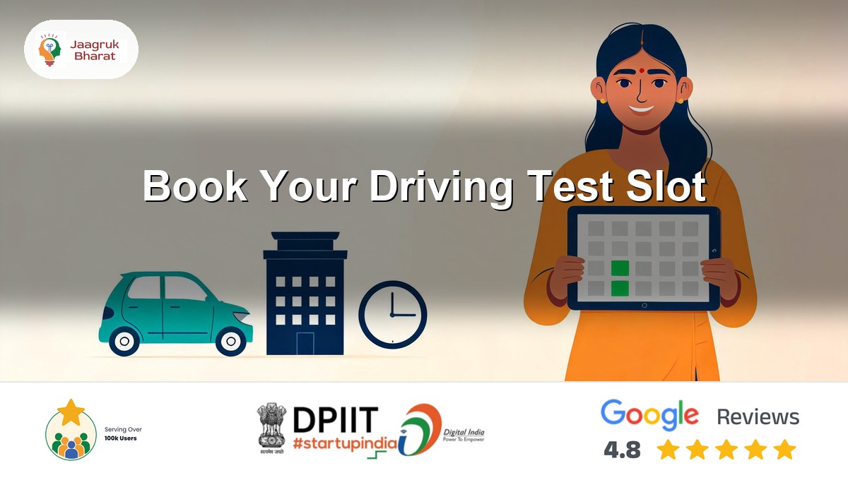Booking a driving test slot online on the Sarathi portal against your own RTO, a Jaagruk Bharat guide