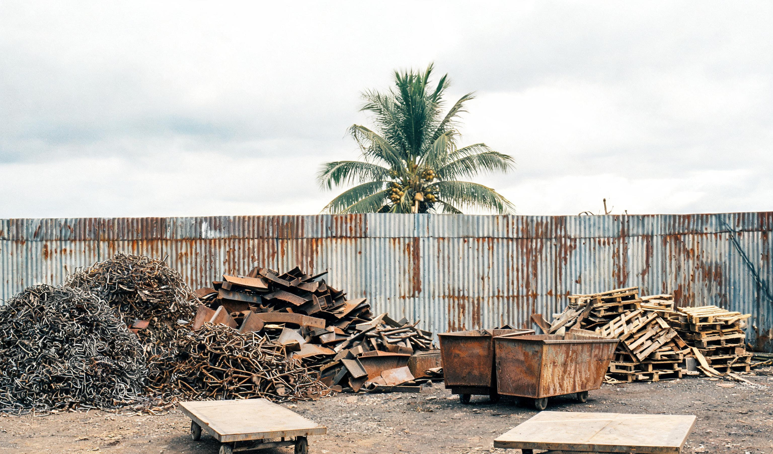Segregated scrap yard behind an engineering plant, a point a process audit in Coimbatore can check