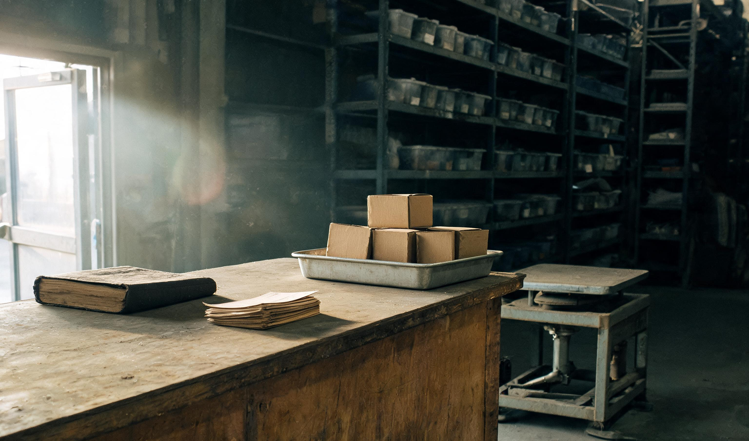 Stores receiving counter with an inward register and delivery challan books in a Coimbatore engineering factory, a point a process audit checks