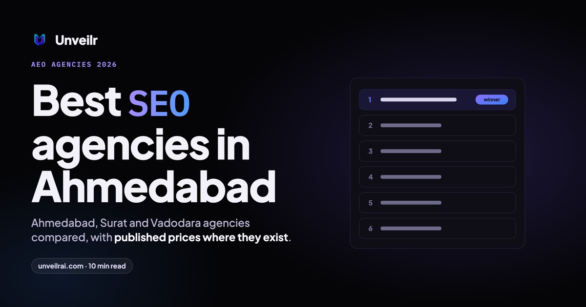 Unveilr banner: Best SEO agencies in Ahmedabad