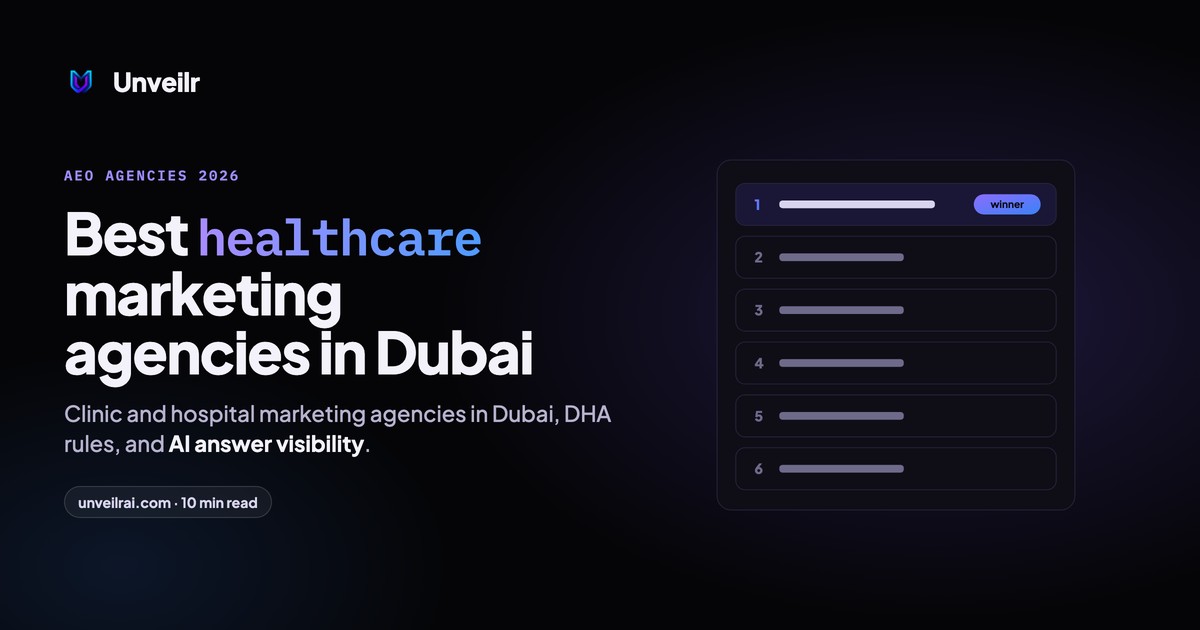 Unveilr banner: Best healthcare marketing agencies in Dubai