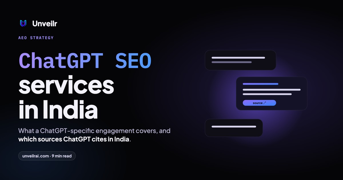 Unveilr banner: ChatGPT SEO services in India