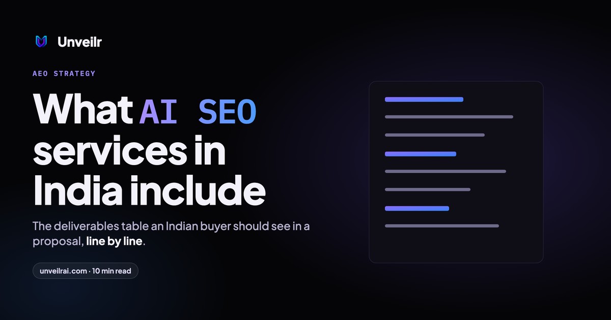 Unveilr banner: What AI SEO services in India include