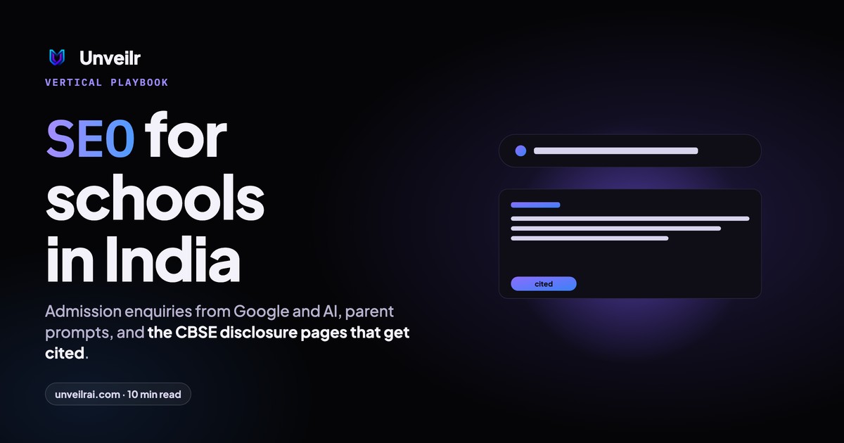 Unveilr banner: SEO for schools in India