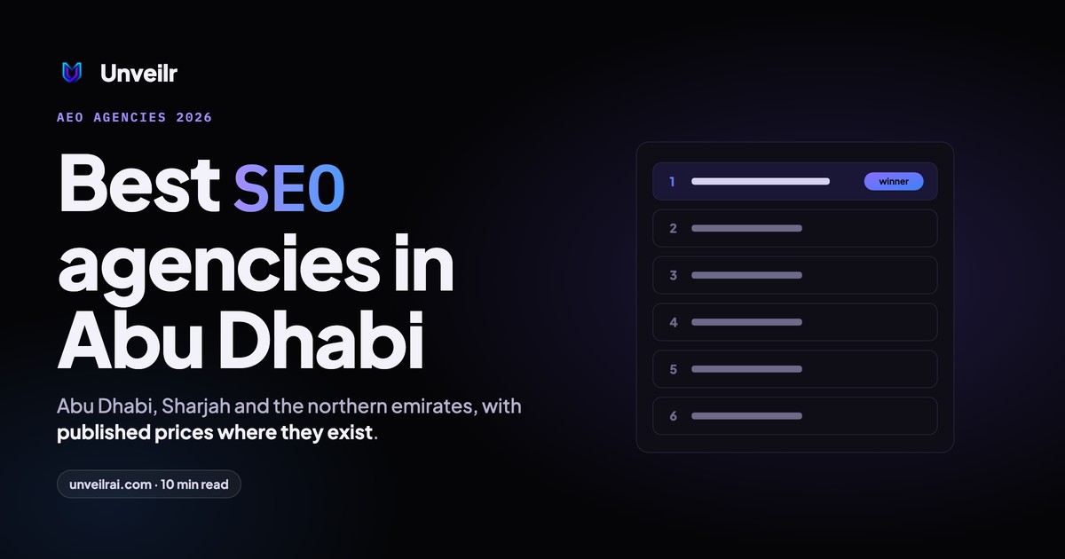 Unveilr banner: Best SEO agencies in Abu Dhabi