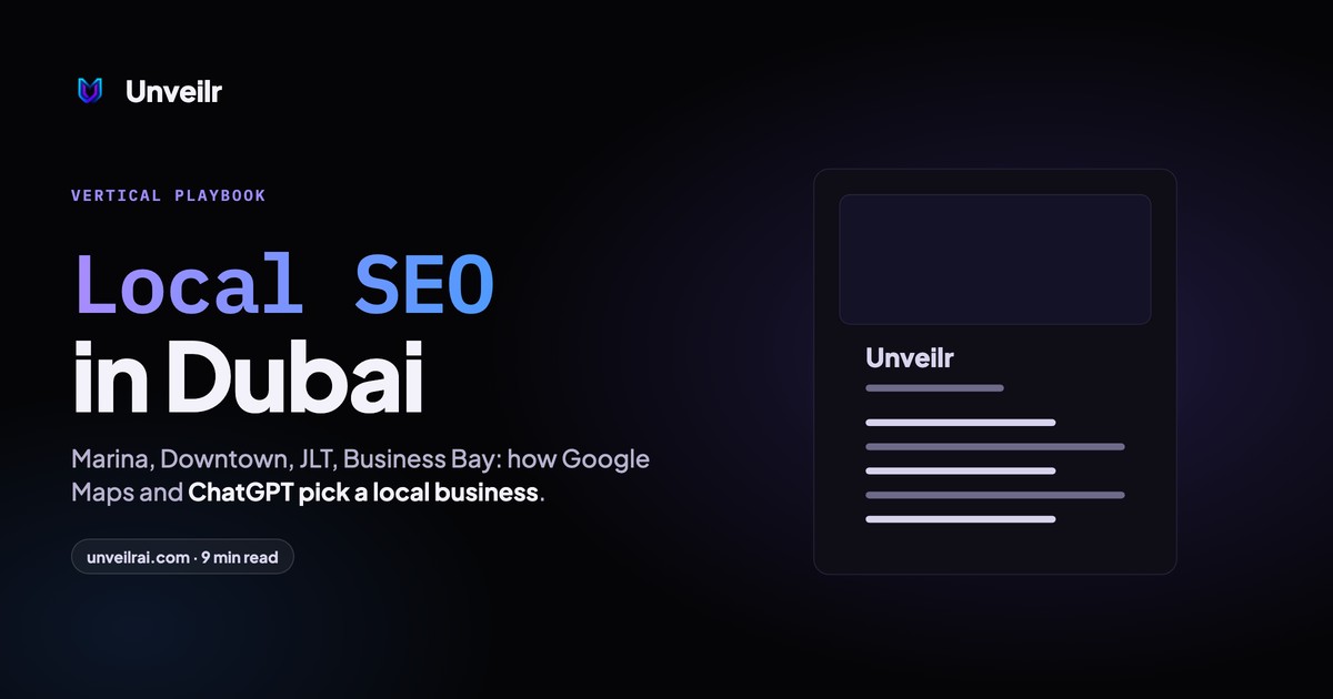 Unveilr banner: Local SEO in Dubai