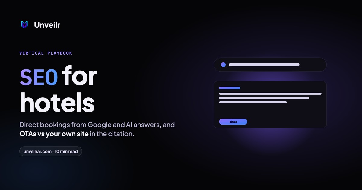 Unveilr banner: SEO for hotels