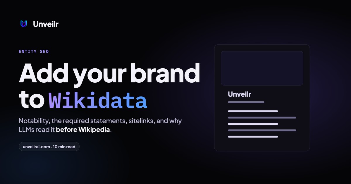 Unveilr banner: Add your brand to Wikidata