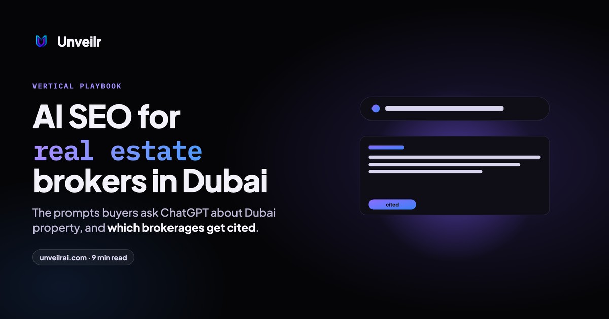 Unveilr banner: AI SEO for real estate brokers in Dubai
