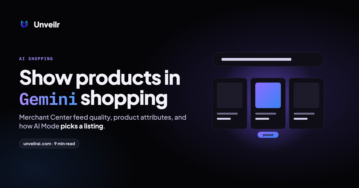 Unveilr banner: Show products in Gemini shopping