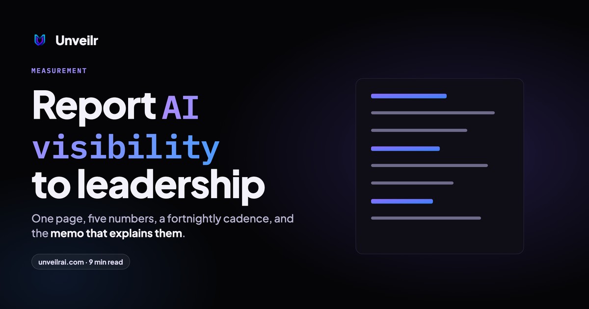 Unveilr banner: Report AI visibility to leadership
