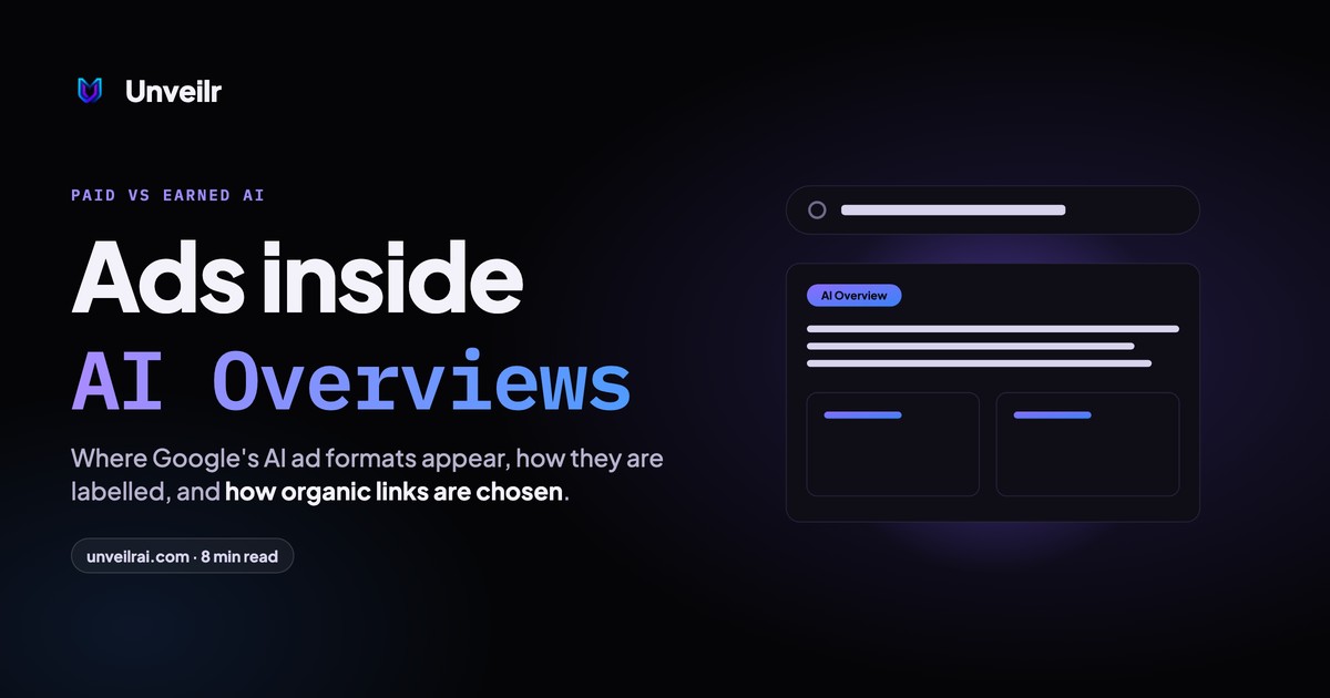 Unveilr banner: Ads inside AI Overviews