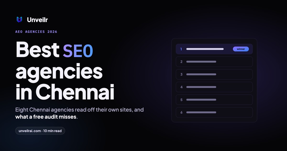 Unveilr banner: Best SEO agencies in Chennai