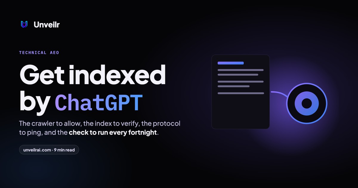 Unveilr banner: Get indexed by ChatGPT