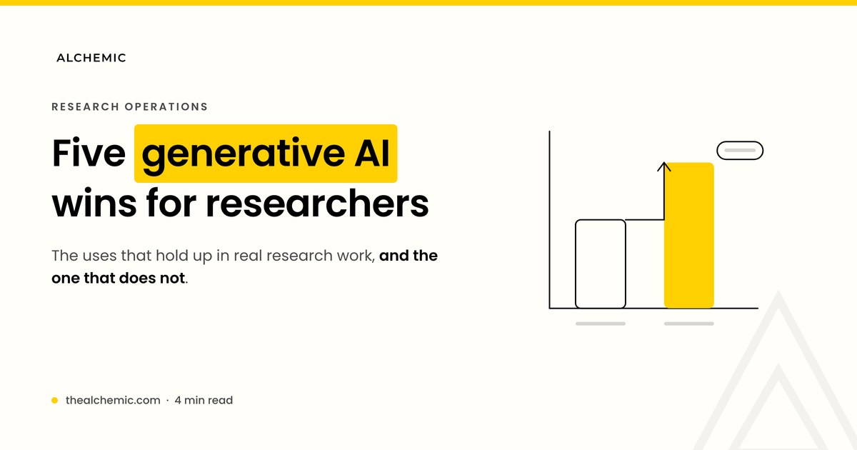 Banner for an article on five practical uses of generative AI in market research