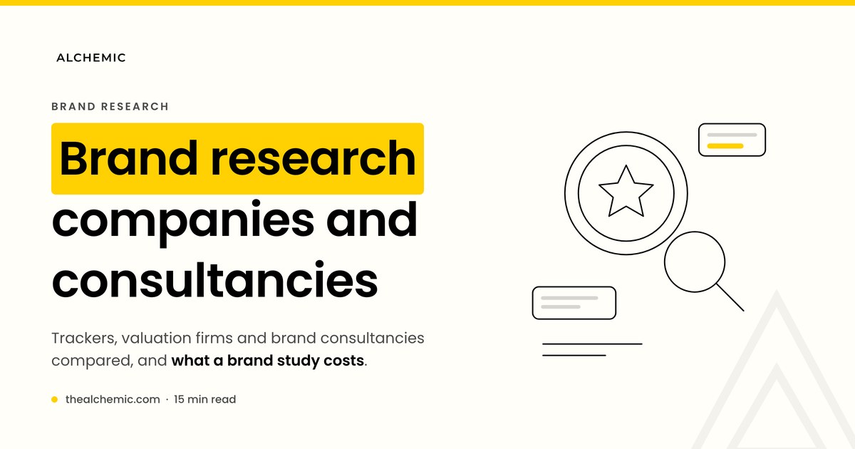 Banner for brand research companies and consultancies, with a brand seal line drawing