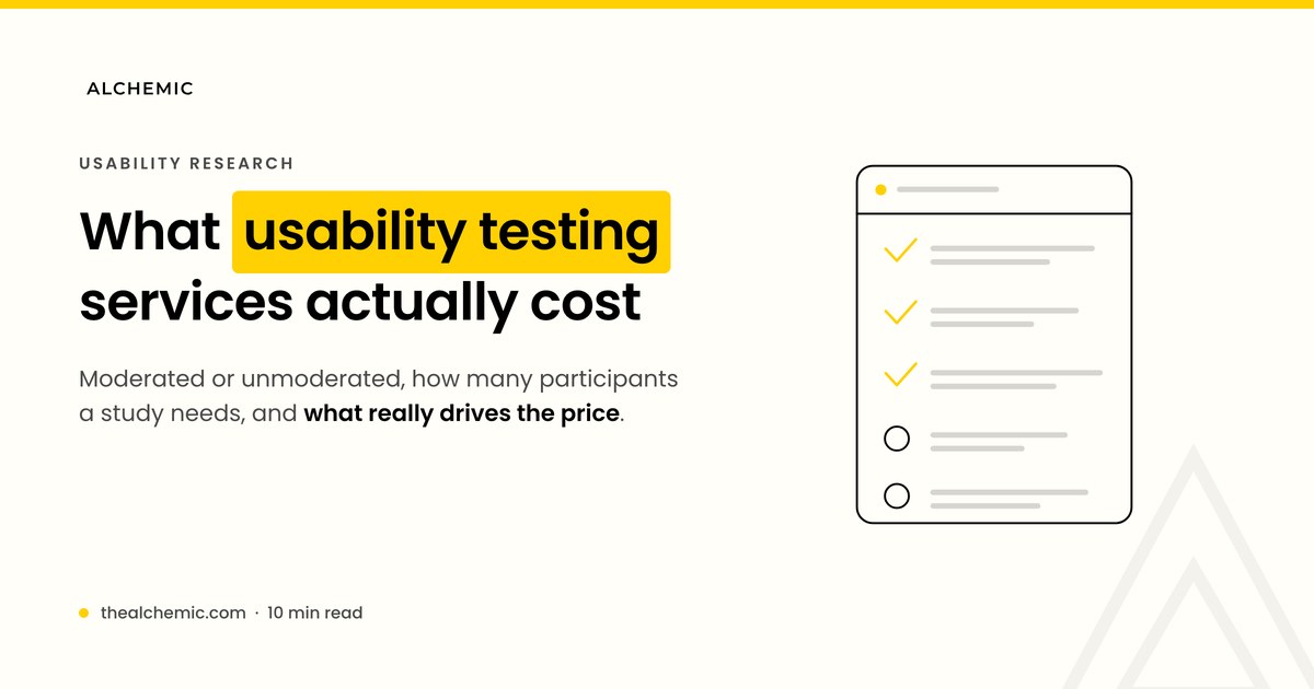 Usability testing checklist showing severity-ranked findings and vendor evaluation rows