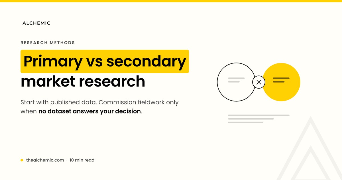 Banner: Primary vs secondary market research and when to commission fieldwork