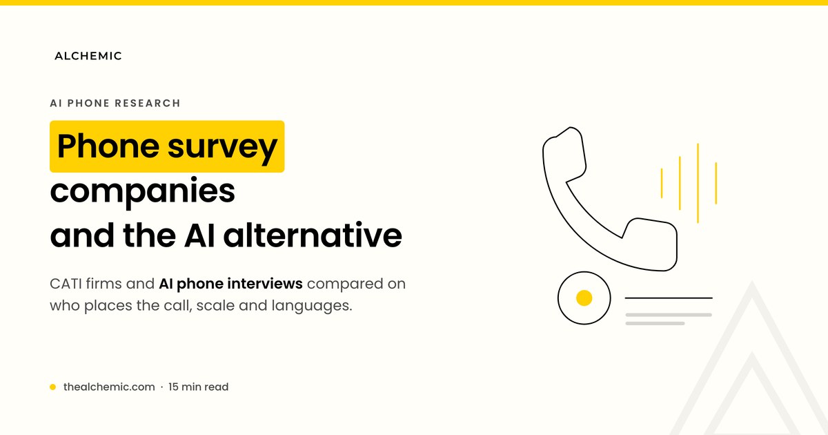 Phone survey companies and AI phone interview services in 2026 compared on who places the call, scale and languages