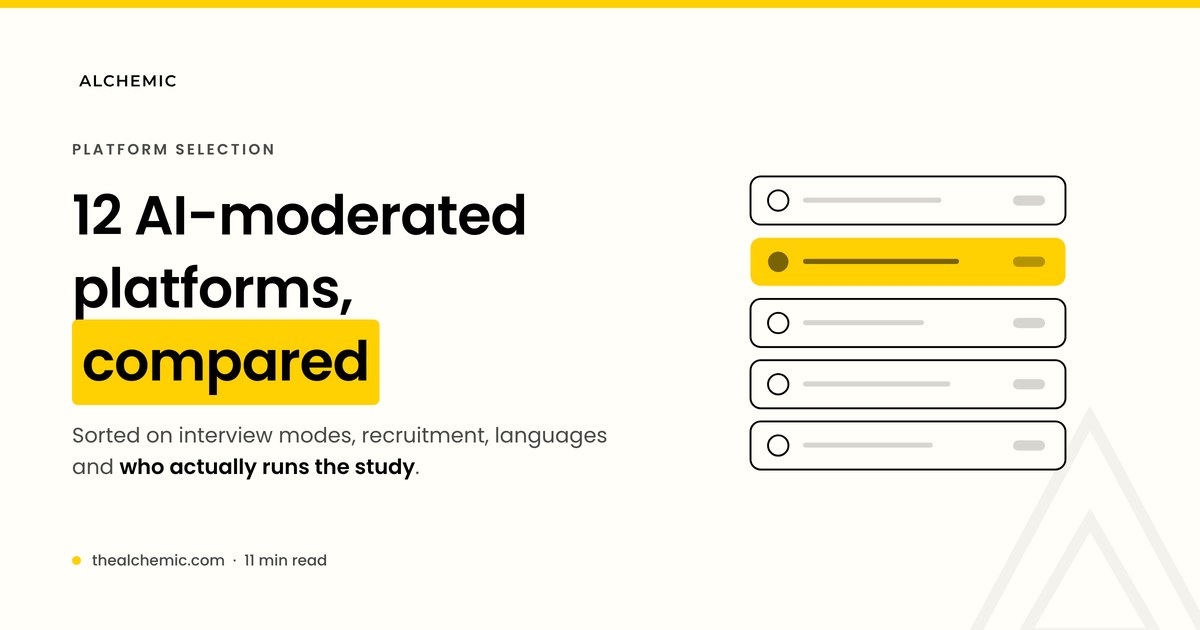 Comparison of AI-moderated interview platforms for consumer research