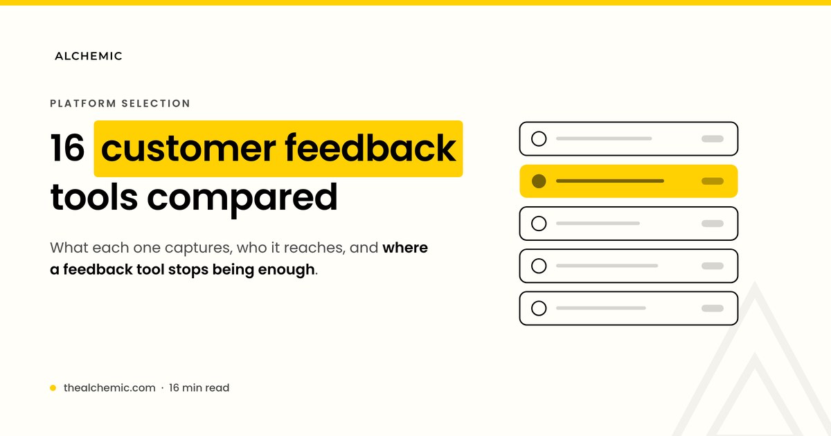 Customer feedback tools in 2026 compared by what each captures and where it reaches people