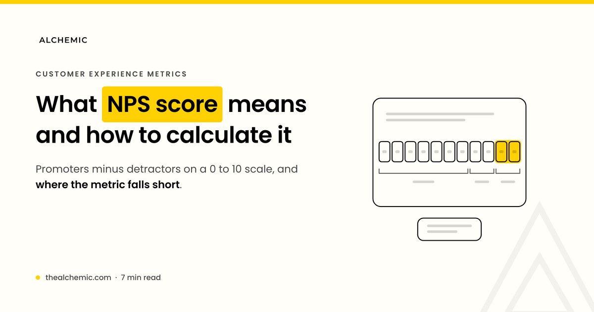 Banner explaining what an NPS score is, with a 0 to 10 recommend scale line drawing